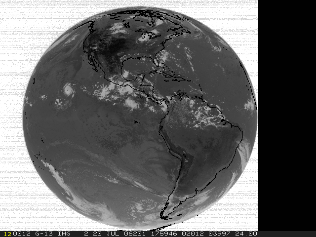 first GOES-13 band-2 full-disk image