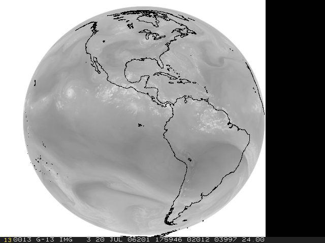 first GOES-13 band-3 full-disk image