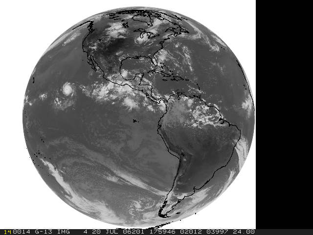 first GOES-13 band-4 full-disk image