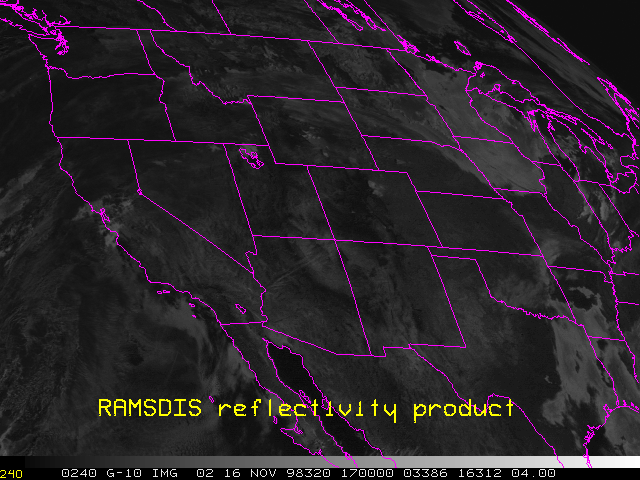 RAMMB: The GOES reflectivity product (band-2/4 difference) in RAMSDIS ...