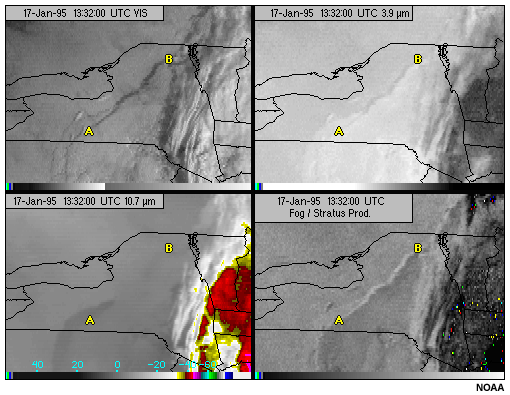 This image shows stratus cloud viewed with the GOES-8 10.7 micron longwave infrared window channel