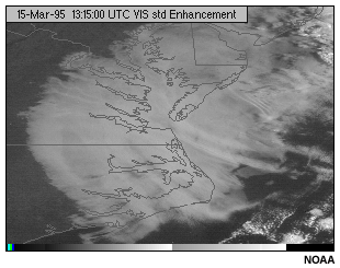 This image shows a GOES-8 visible channel image with a standard grayscale enhancement.