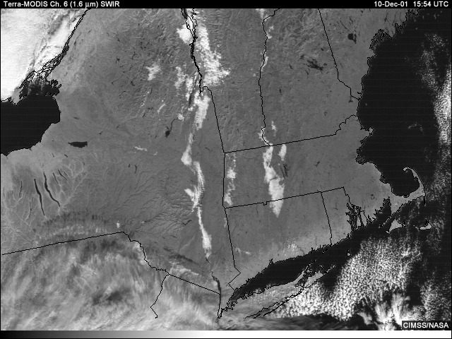 SWIR 1.6-micrometer image of New England