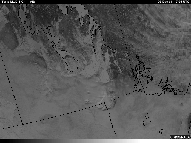 Vis image over Manitoba and the northern U.S.