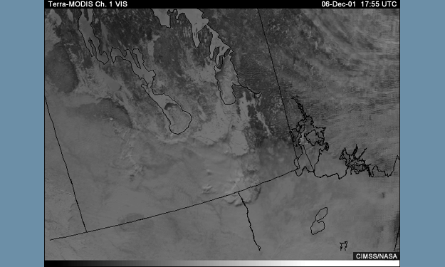 Vis image over Manitoba and the northern U.S.