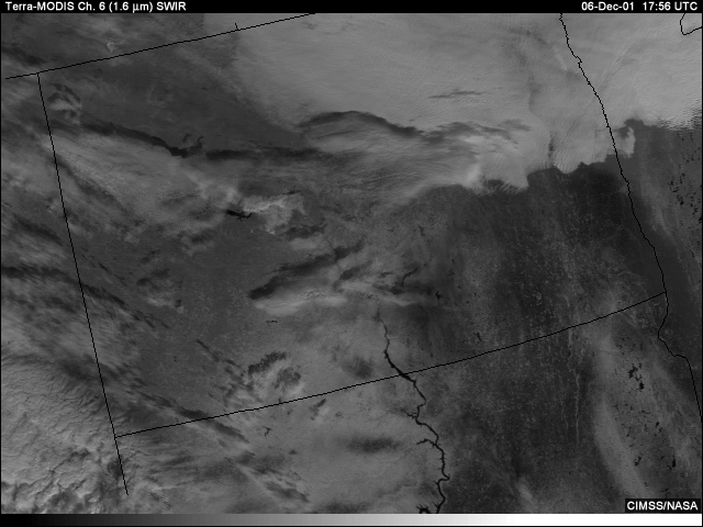 SWIR 1.6-micrometer   image over North Dakota