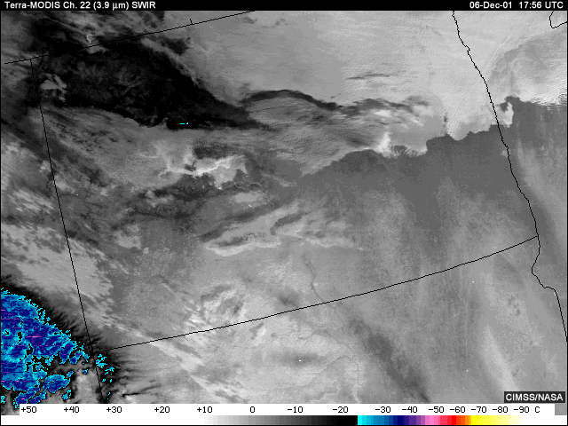SWIR 3.9-micrometer image over North Dakota