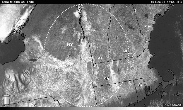 Vis image of New England with annotation indicating question