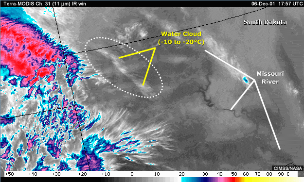  IRWIN 11-micrometer image over South Dakota with answer areas indicated.