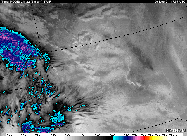 SWIR 3.9-micrometer image over South Dakota