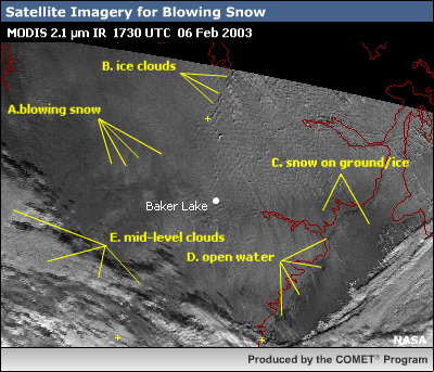 MODIS 2.1 micrometer IR 1730 UTC 06 February 2003