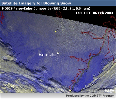 MODIS false-color composite 1730 UTC 06 February 2003